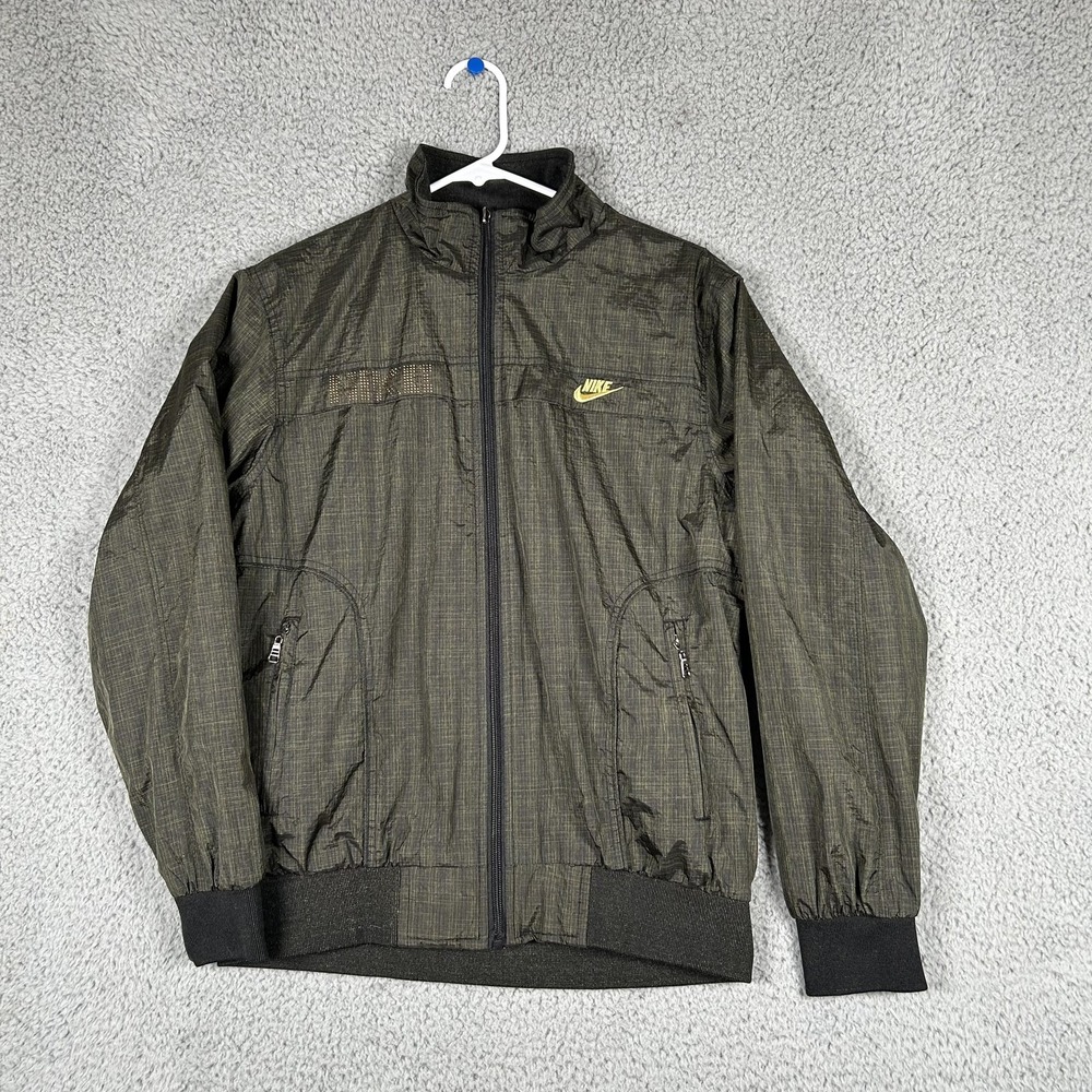 Nike Jacket Mens XL Green‎ Black Reversible Windbreaker 65X Board Performance
